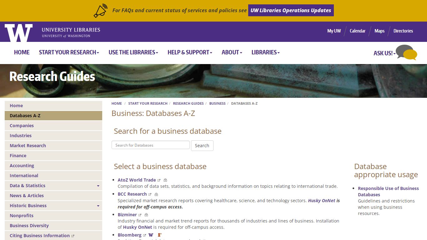 Databases A-Z - Business - Library Guides at University of Washington ...